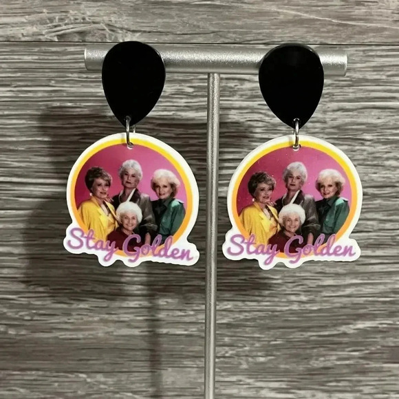 handcrafted Jewelry - The Golden Girls Stay Golden Acyrlic Resin Earrings